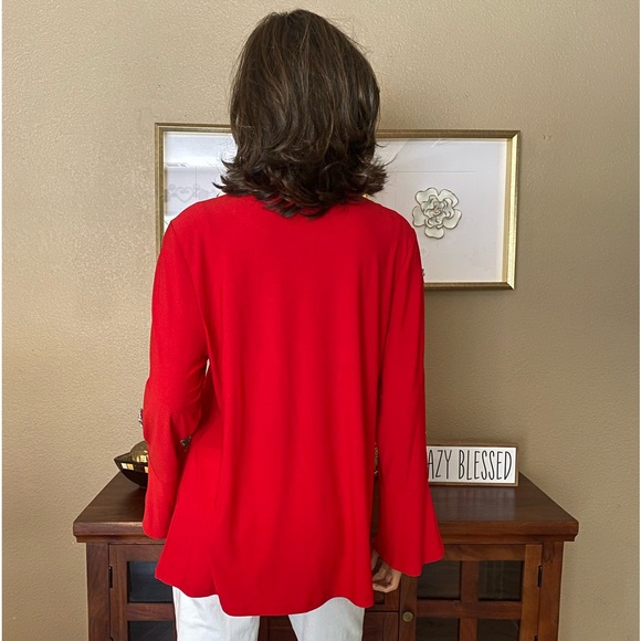 INC BEAUTIFUL CHRISTMAS BLOUSE DIAMOND STONE DETAIL - Picture 8 of 12